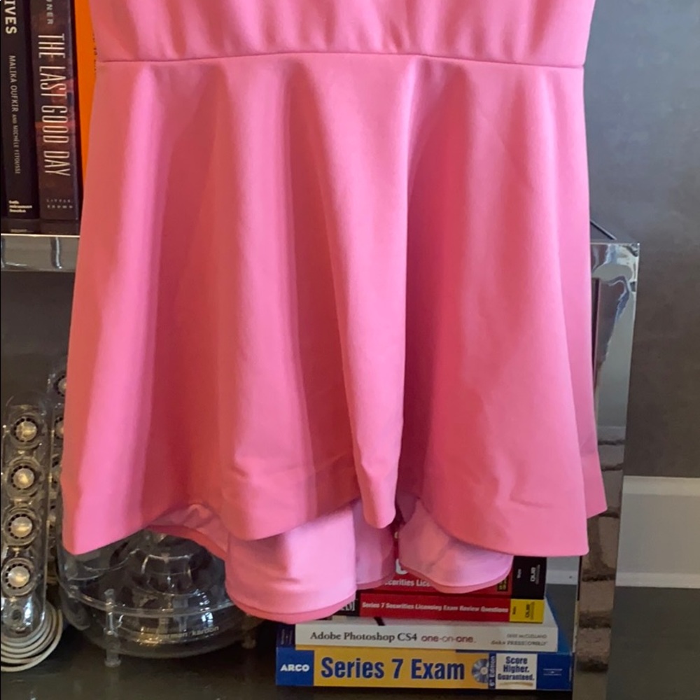 Custom sewn pink lace cocktail gown - Picture 6 of 7